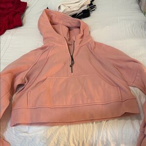 Pink Cropped Hoodie